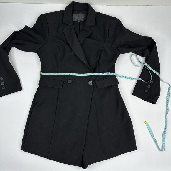 Endless Rose Women's Black Double Breasted Long Sleeve Blazer Romper Medium - Picture 12 of 16
